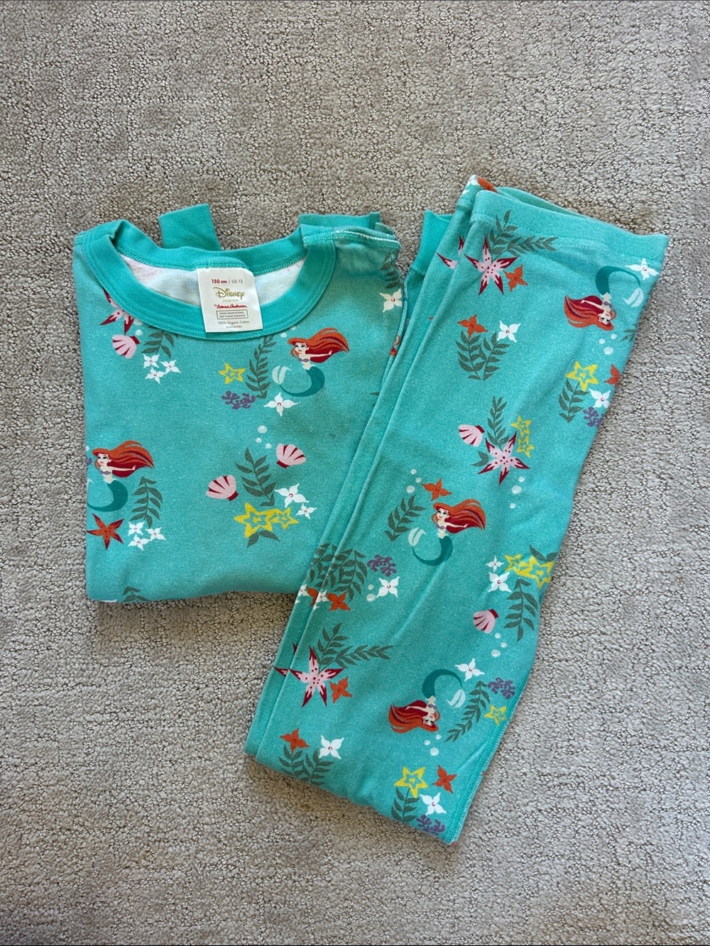 Disney & Hanna Andersson The Little Mermaid Teal Pajama Set